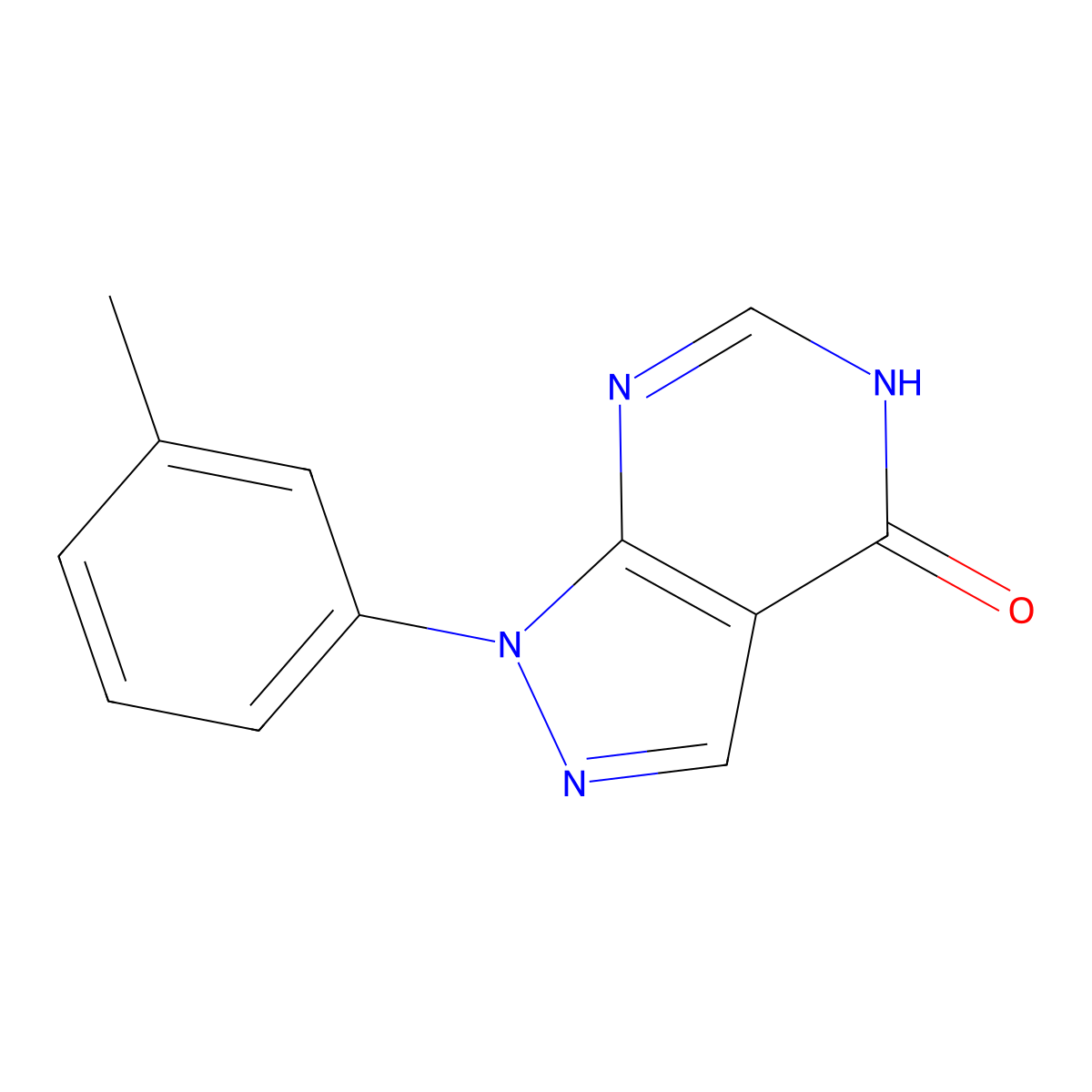1-(3-methylphenyl)-1H-pyrazolo[3,4-d]pyrimidin-4-ol molecular structure, CAS 650628-09-4