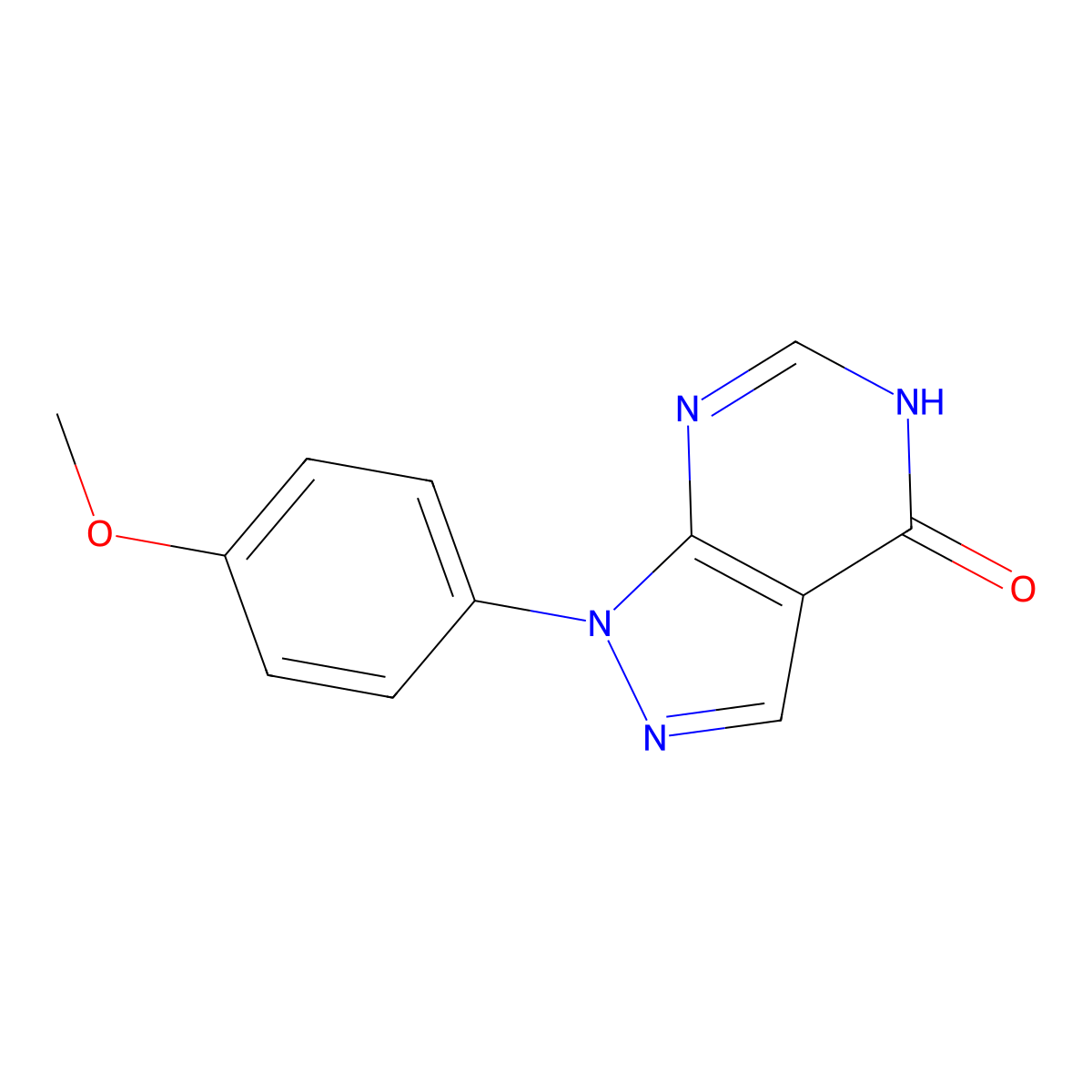 1-(4-methoxyphenyl)-1,5-dihydro-4H-pyrazolo[3,4-d]pyrimidin-4-one molecular structure, CAS 650628-53-8