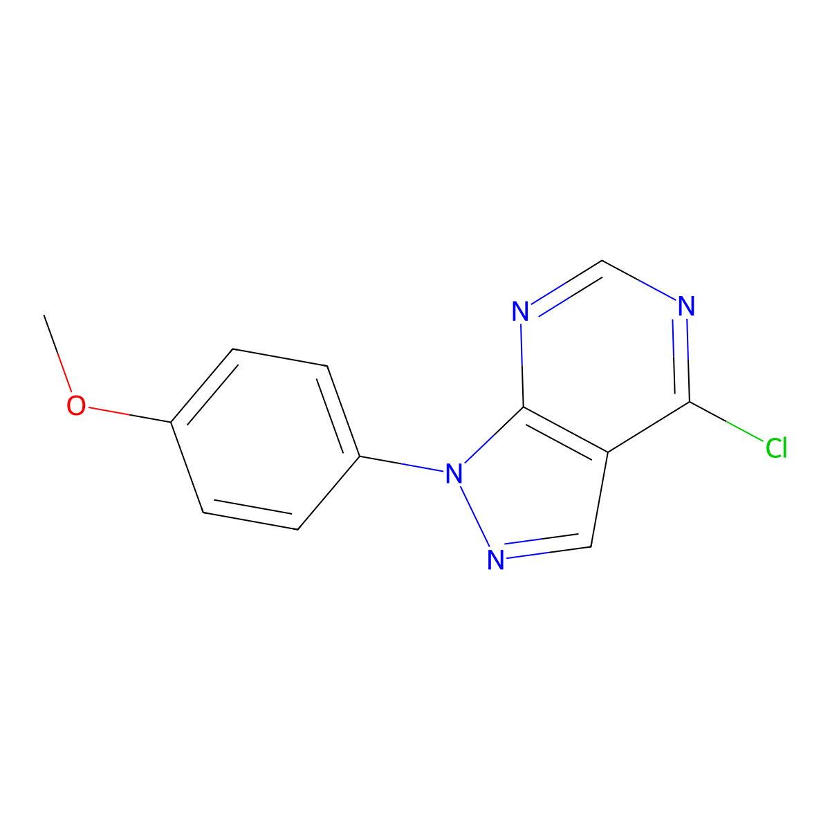 4-chloro-1-(4-methoxyphenyl)-1H-pyrazolo[3,4-d]pyrimidine molecular structure, CAS 650628-54-9