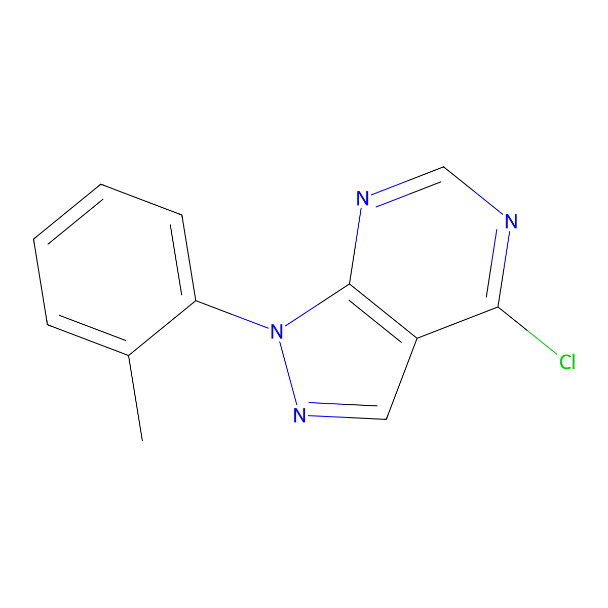 4-Chloro-1-(O-tolyl)-1H-pyrazolo[3,4-D]pyrimidine molecular structure, CAS 650628-61-8