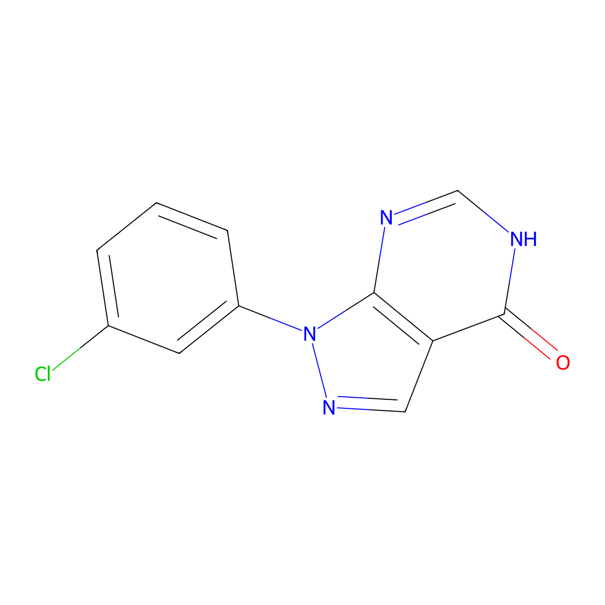 1-(3-chlorophenyl)-1H-pyrazolo[3,4-d]pyrimidin-4-ol molecular structure, CAS 650628-64-1