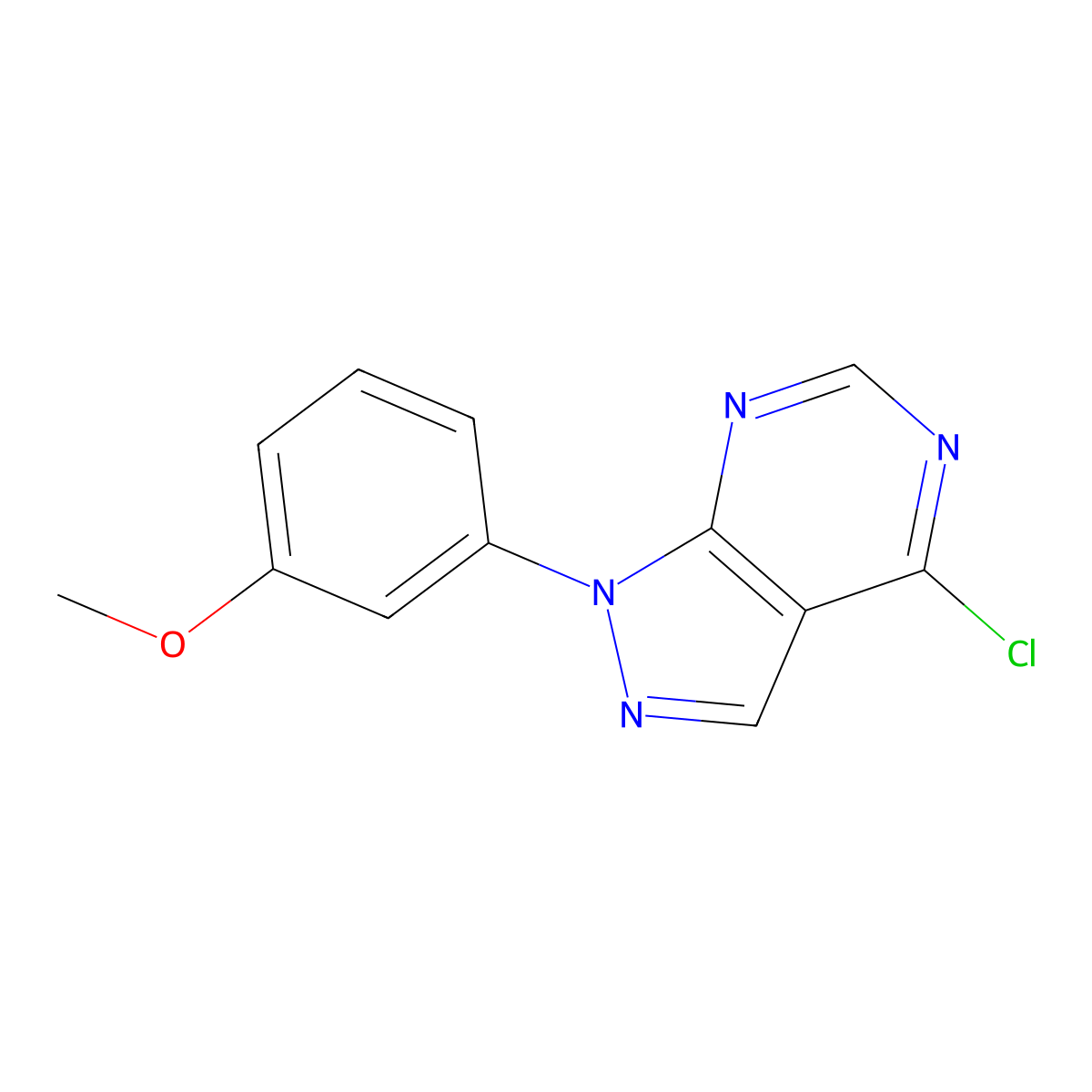 4-Chloro-1-(3-methoxyphenyl)-1H-pyrazolo[3,4-D]pyrimidine molecular structure, CAS 650628-68-5