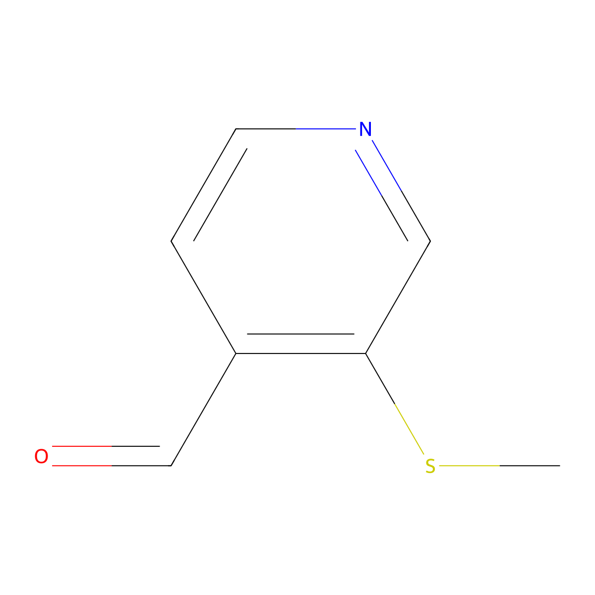 3-(Methylsulfanyl)pyridine-4-carbaldehyde molecular structure, CAS 650628-88-9