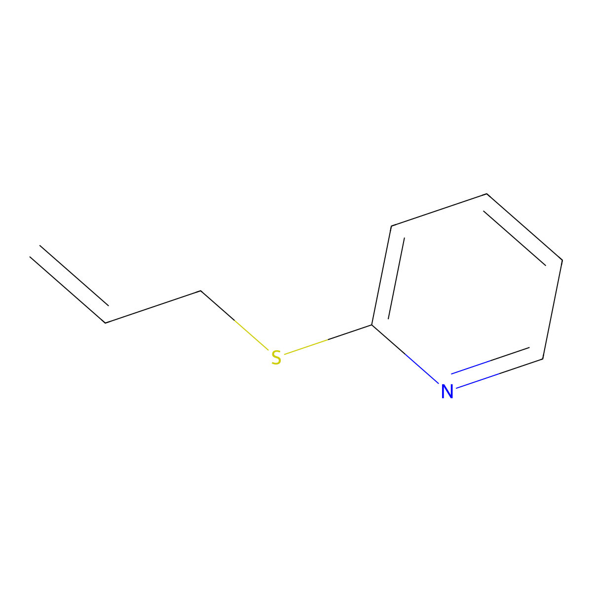 2-(Prop-2-en-1-ylsulfanyl)pyridine molecular structure, CAS 65063-38-9