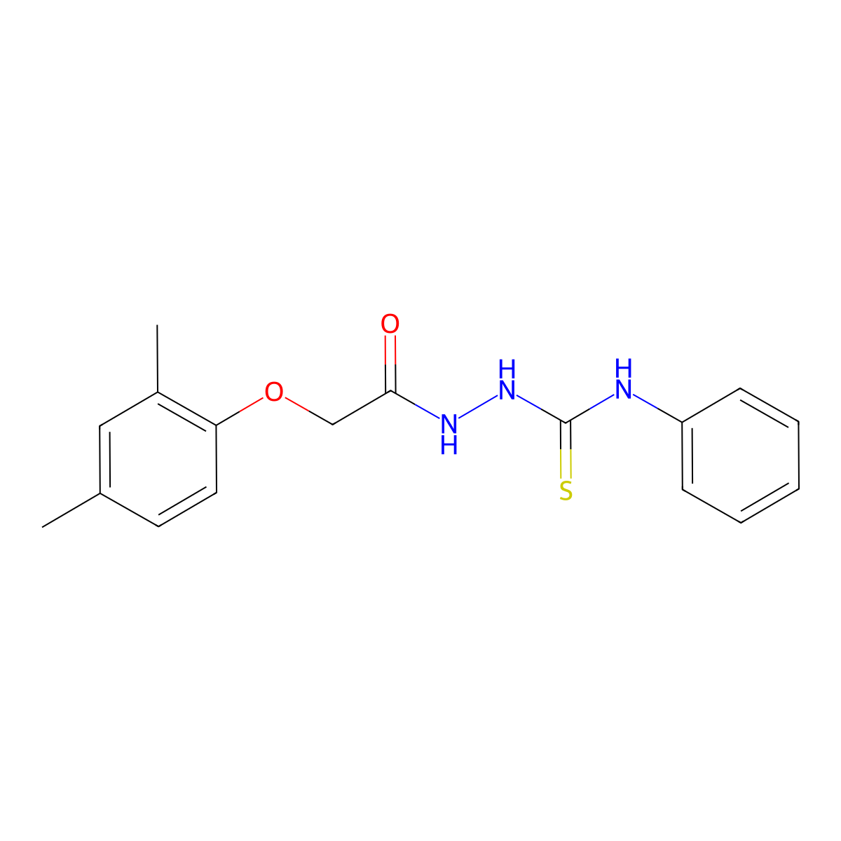 1-(2-(2,4-Dimethylphenoxy)acetyl)-4-phenylthiosemicarbazide molecular structure, CAS 650630-68-5