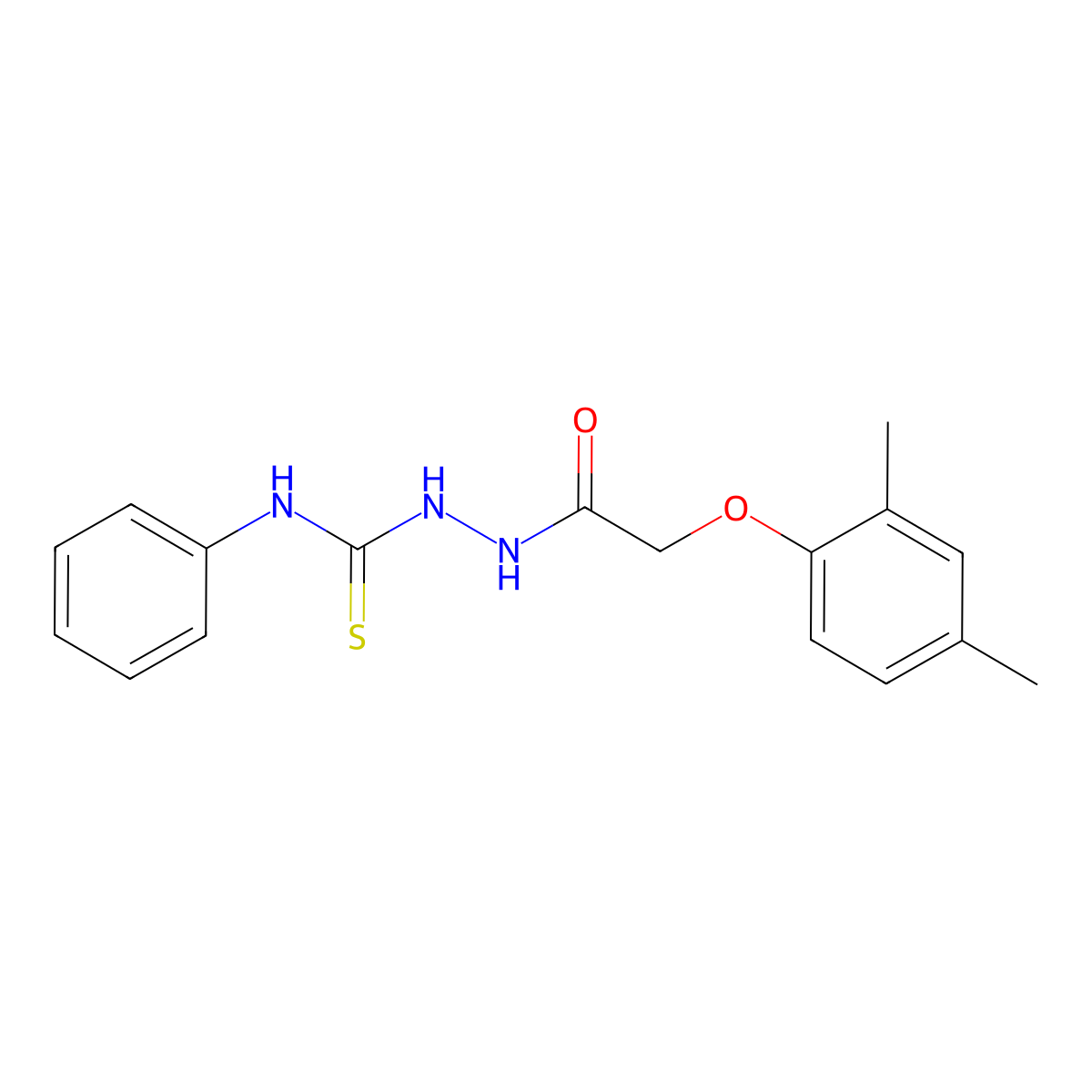 1-(2-(2,4-Dimethylphenoxy)acetyl)-4-phenylthiosemicarbazide molecular structure, CAS 650630-68-5