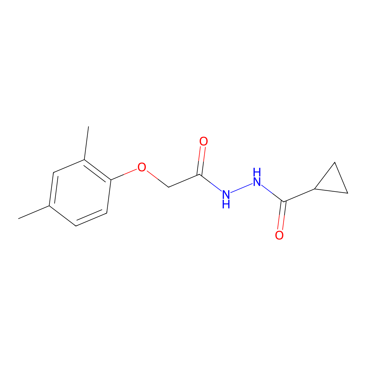 N'-[2-(2,4-dimethylphenoxy)acetyl]cyclopropanecarbohydrazide molecular structure, CAS 650631-07-5