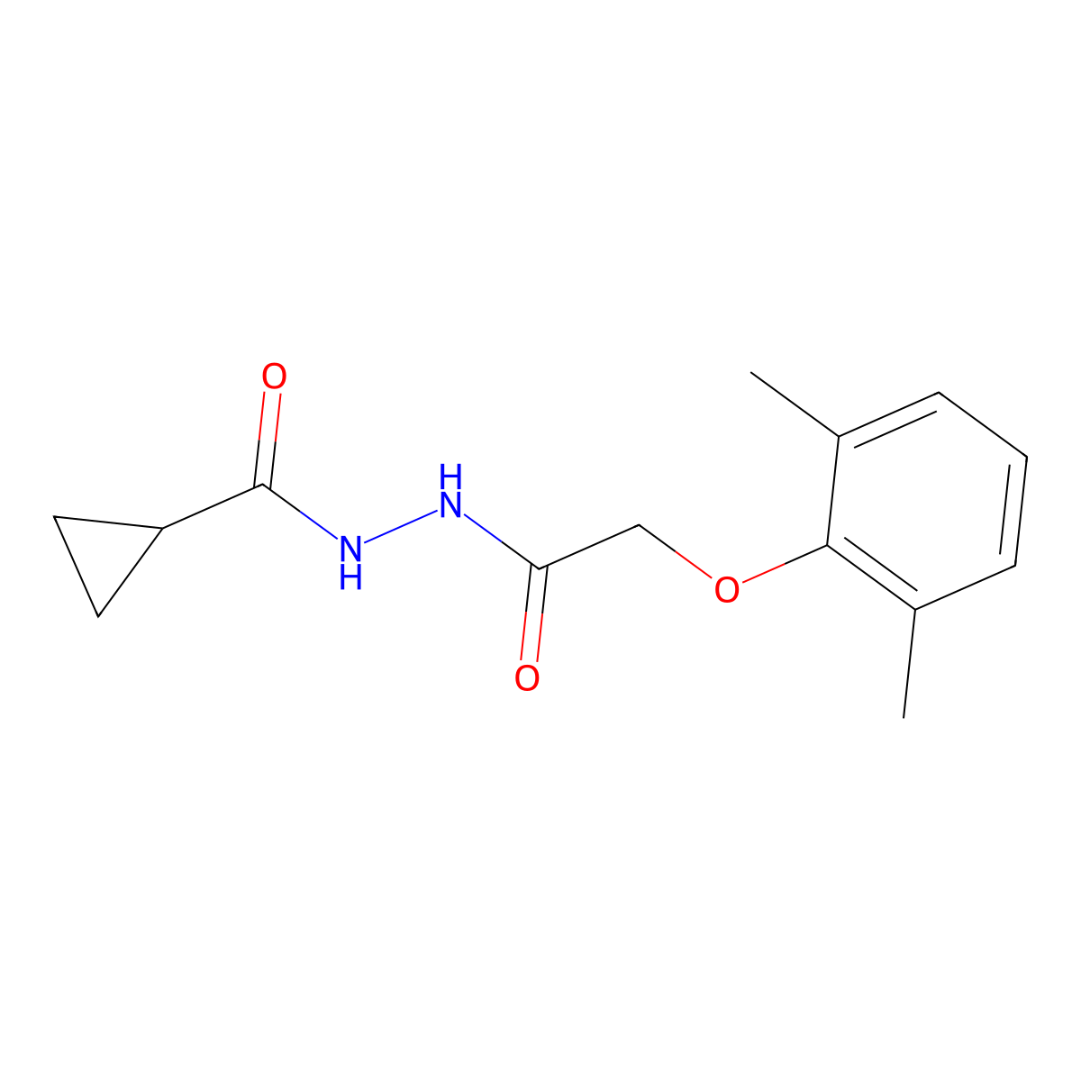 N'-[2-(2,6-dimethylphenoxy)acetyl]cyclopropanecarbohydrazide molecular structure, CAS 650632-99-8