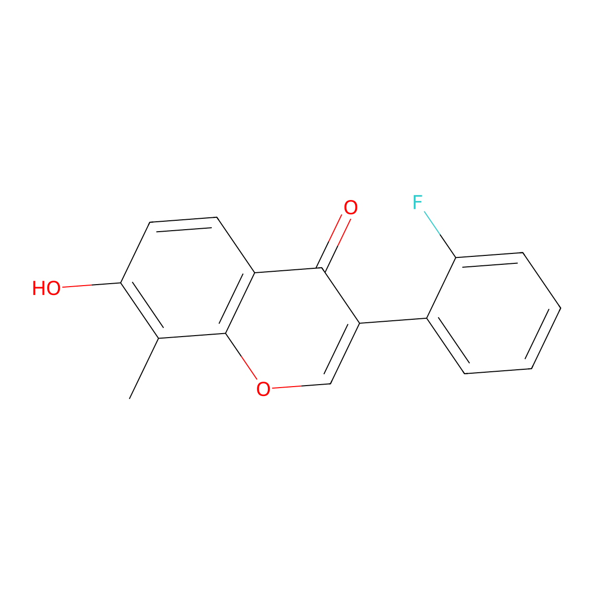 3-(2-Fluorophenyl)-7-hydroxy-8-methylchromen-4-one molecular structure, CAS 650636-25-2