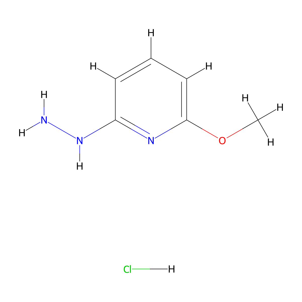 2-Hydrazinyl-6-methoxypyridine hydrochloride molecular structure, CAS 650637-93-7