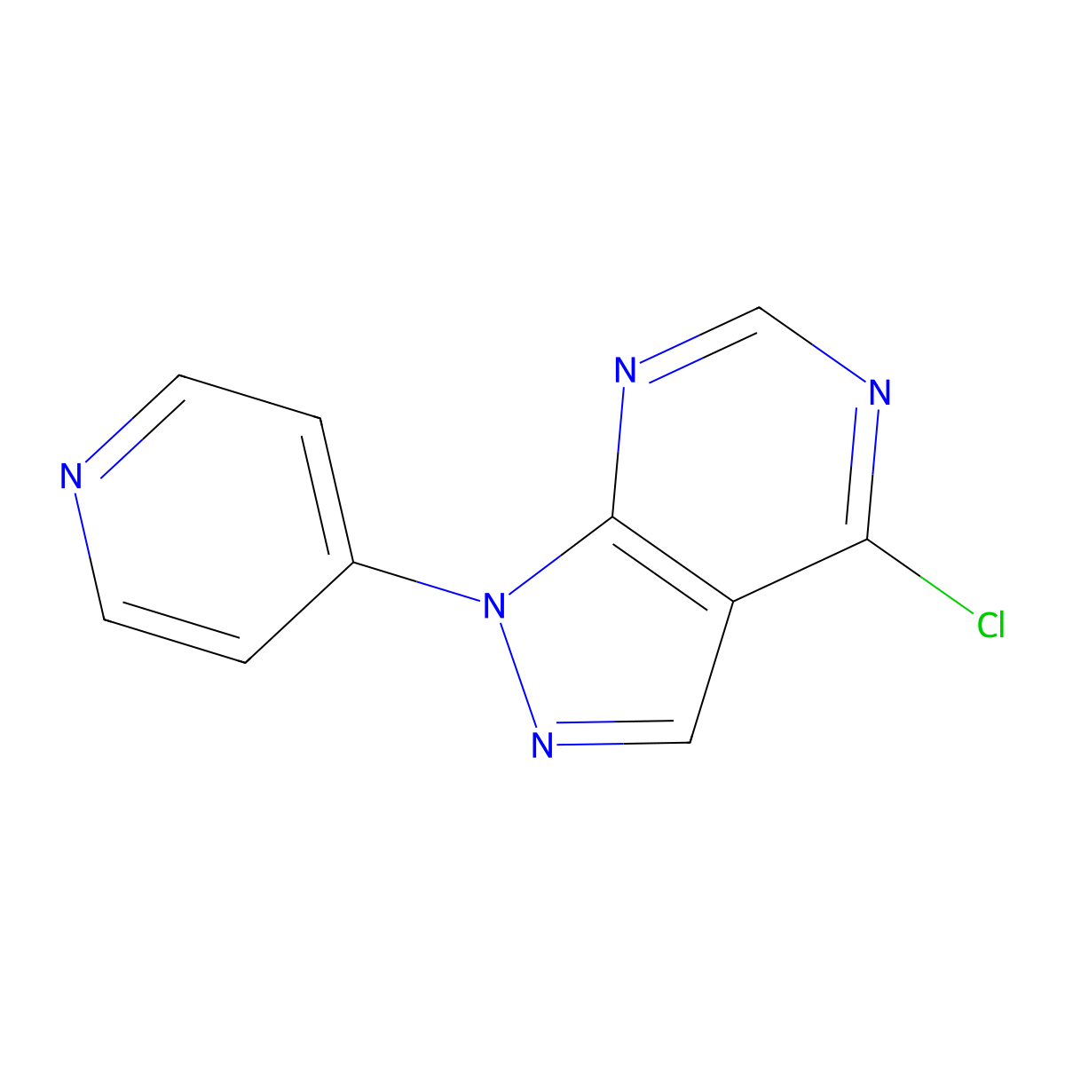 4-Chloro-1-(pyridin-4-YL)-1H-pyrazolo[3,4-D]pyrimidine molecular structure, CAS 650638-07-6