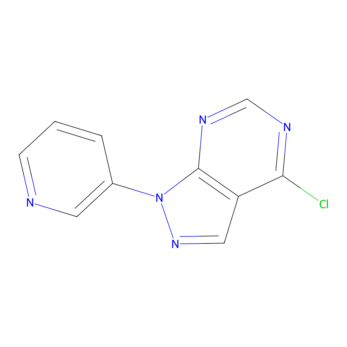 4-Chloro-1-(pyridin-3-YL)-1H-pyrazolo[3,4-D]pyrimidine molecular structure, CAS 650638-19-0