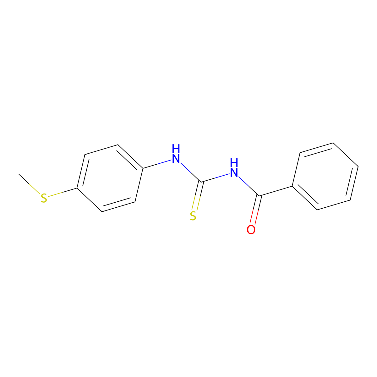 N-benzoyl-N'-[4-(methylsulfanyl)phenyl]thiourea molecular structure, CAS 65069-50-3