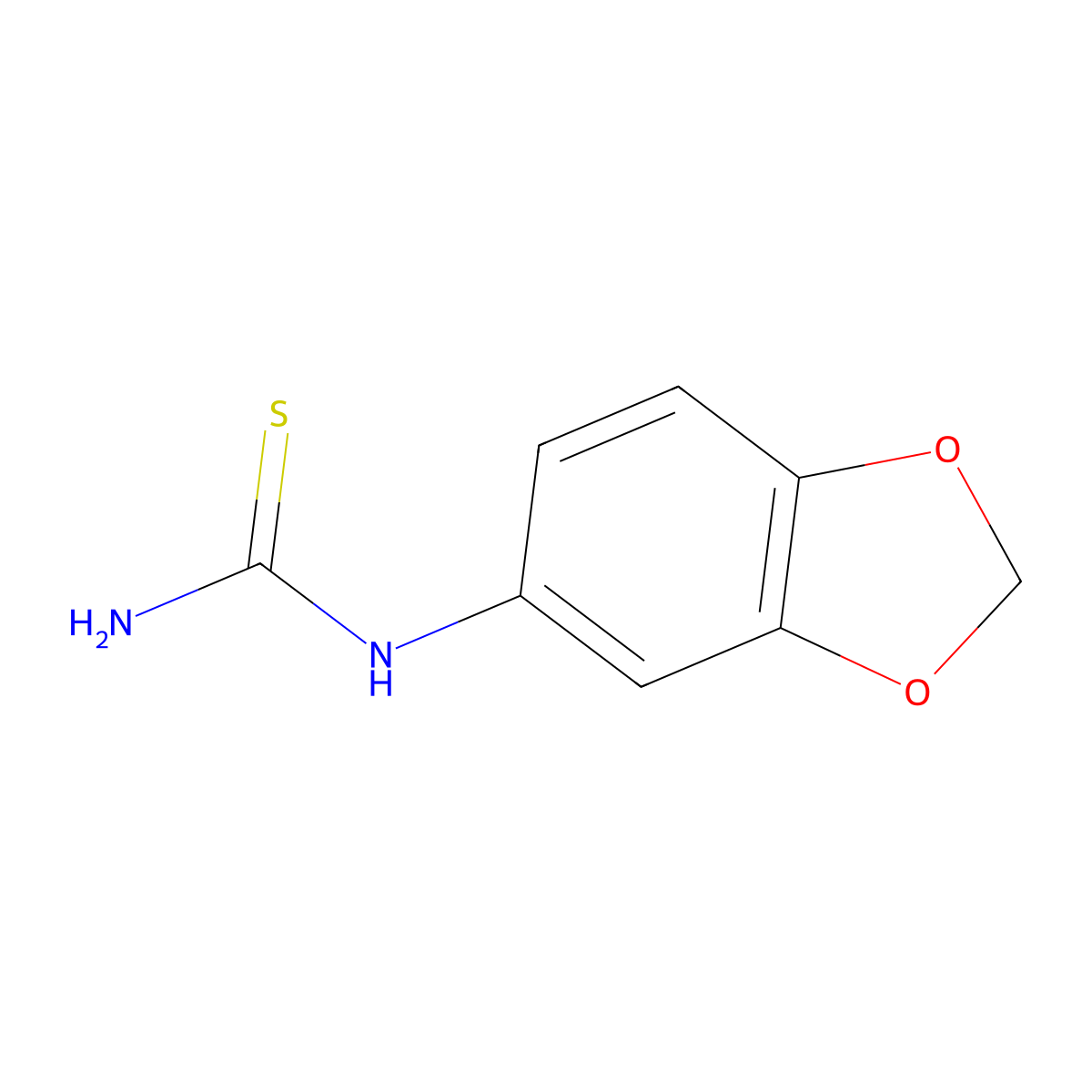 (1,3-Dioxaindan-5-yl)thiourea molecular structure, CAS 65069-55-8