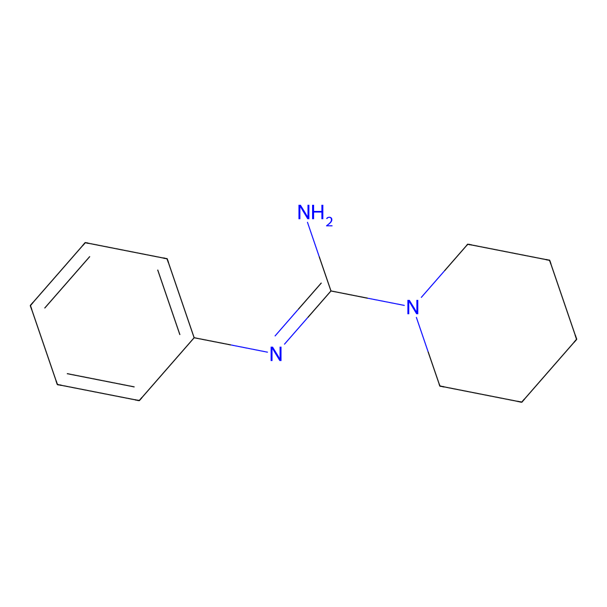 N'-phenylpiperidine-1-carboximidamide molecular structure, CAS 65069-94-5