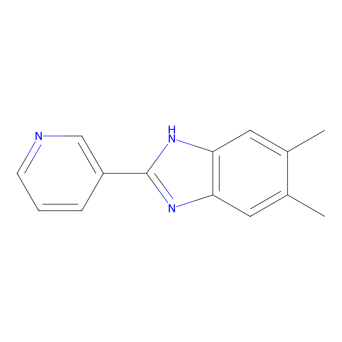 5,6-Dimethyl-2-(pyridin-3-yl)-1H-benzo[d]imidazole molecular structure, CAS 6507-10-4