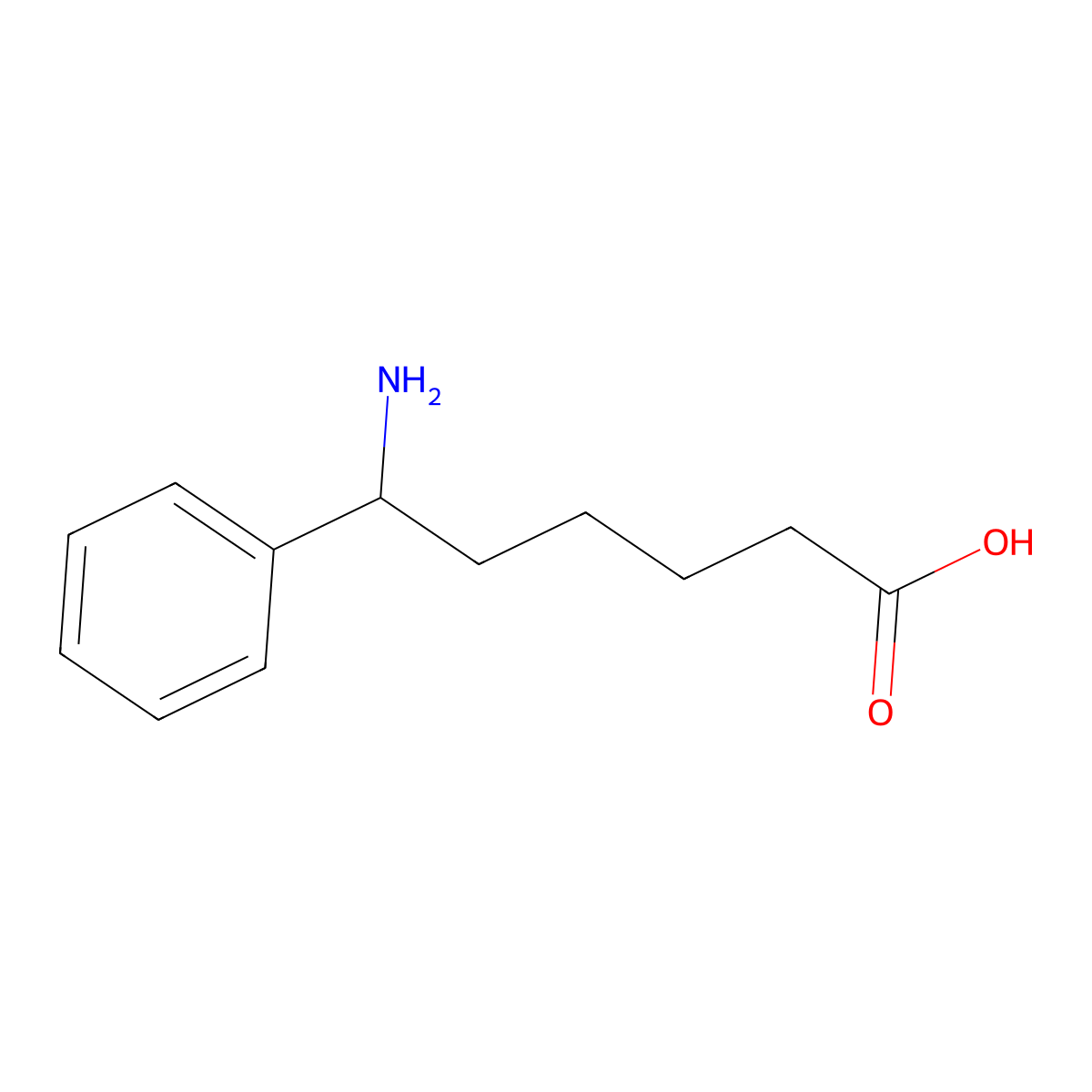 6-Amino-6-phenylhexanoic acid molecular structure, CAS 65076-35-9