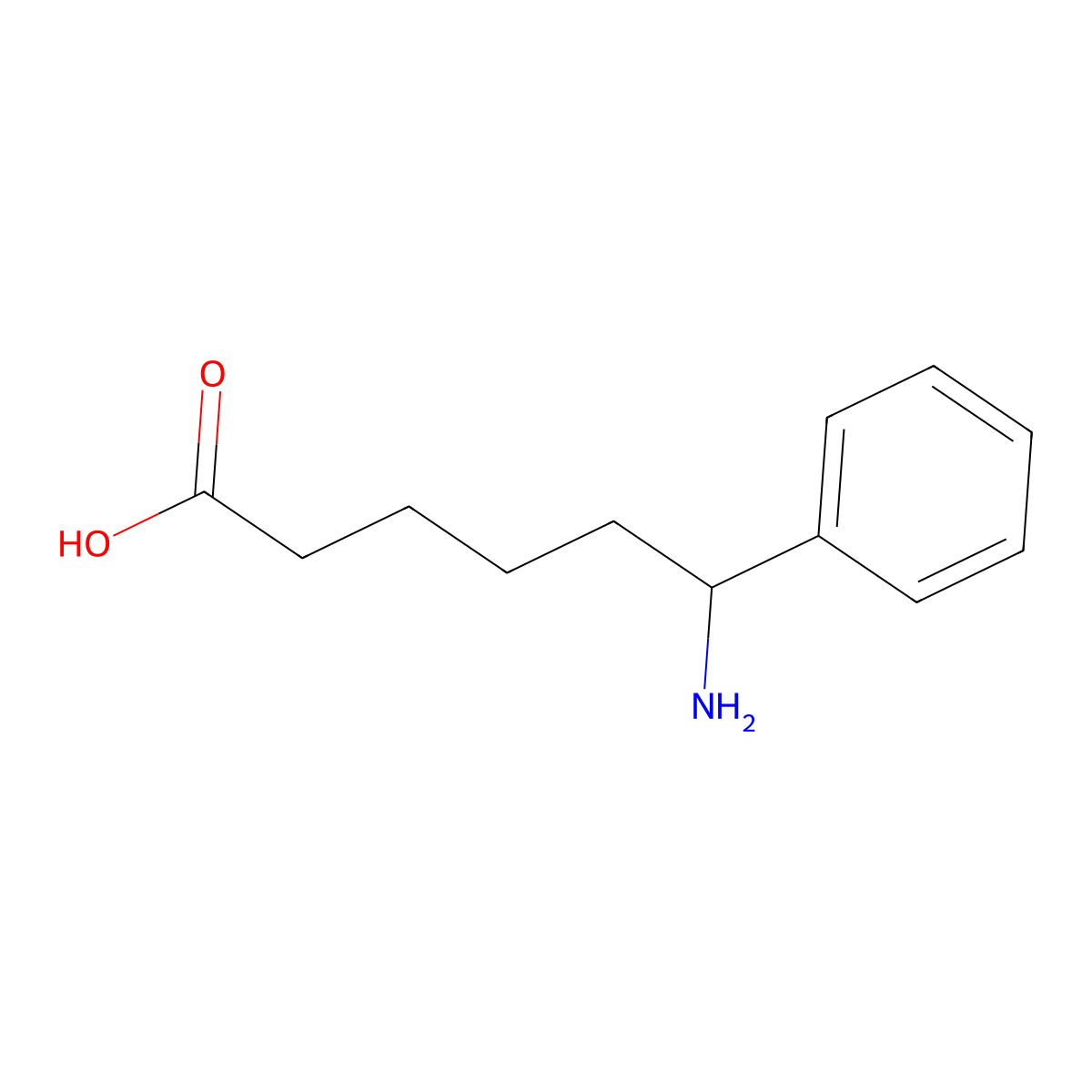 6-Amino-6-phenylhexanoic acid molecular structure, CAS 65076-35-9