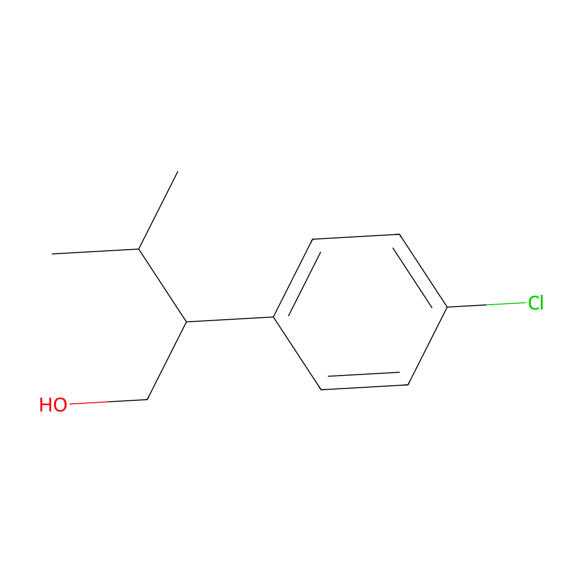 2-(4-Chlorophenyl)-3-methylbutan-1-ol molecular structure, CAS 65079-44-9