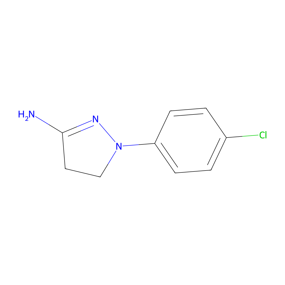 1-(4-Chlorophenyl)-4,5-dihydro-1H-pyrazol-3-amine molecular structure, CAS 6508-11-8