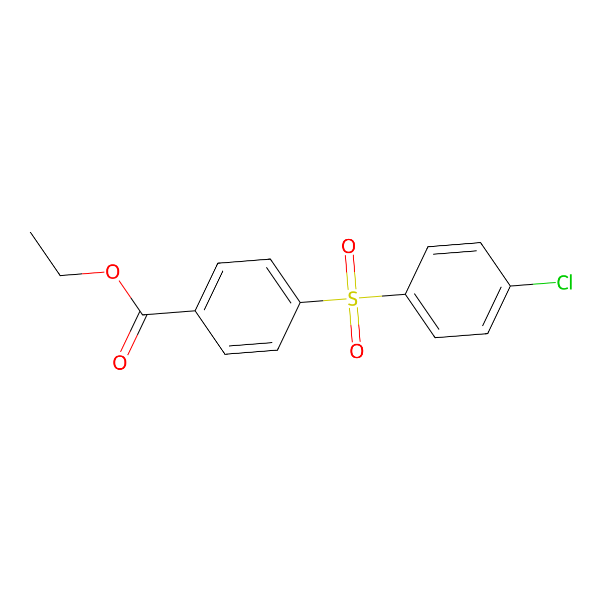 Ethyl 4-(4-chlorobenzene-1-sulfonyl)benzoate molecular structure, CAS 65082-46-4