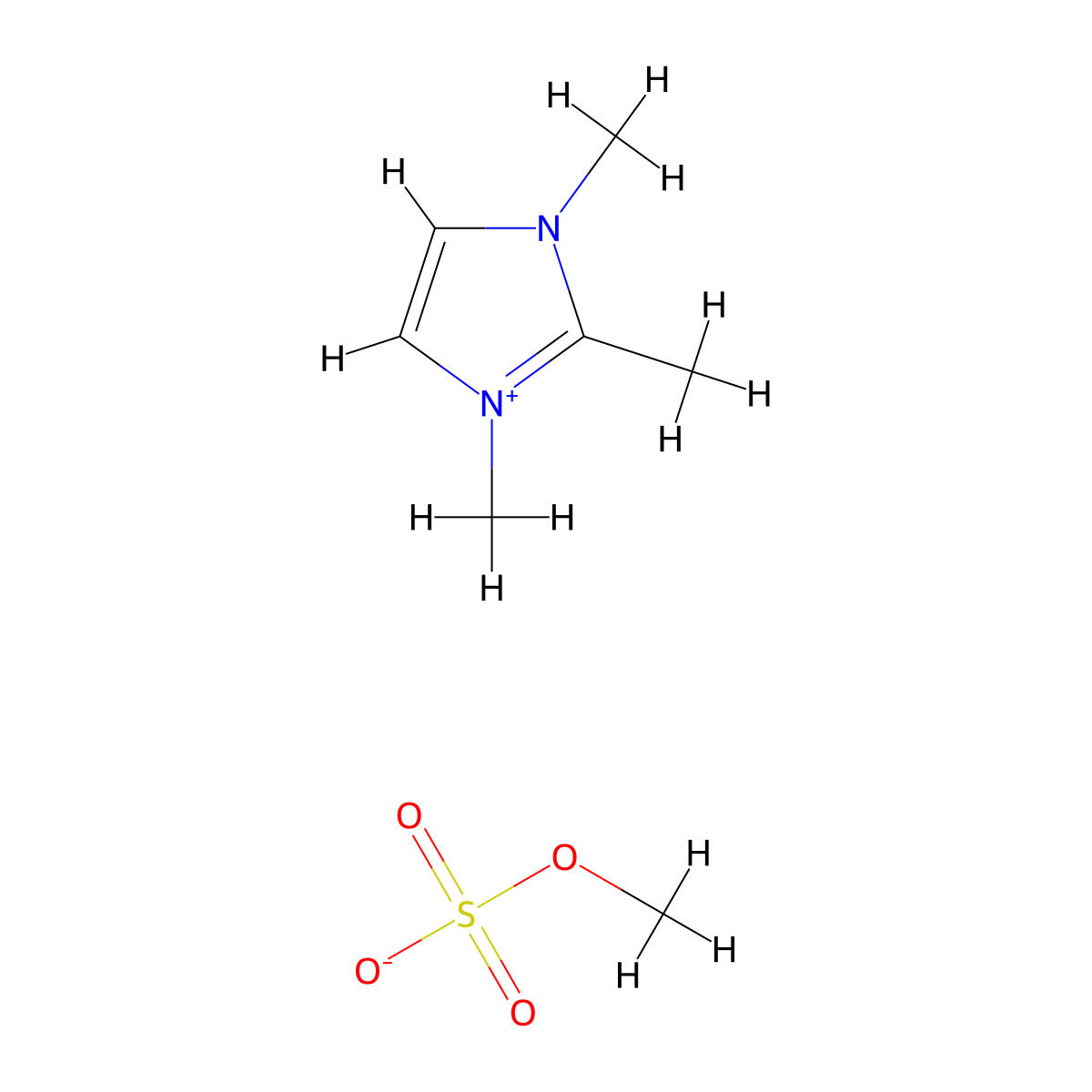 1,2,3-Trimethylimidazolium methyl sulfate molecular structure, CAS 65086-12-6