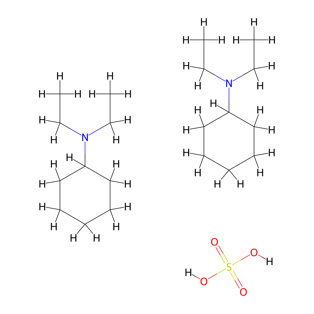 Cyclohexanamine, N,N-diethyl-, sulfate (2:1) molecular structure, CAS 65087-20-9