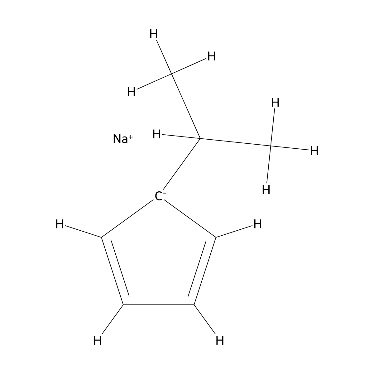 Sodium isopropylcyclopentadienide molecular structure, CAS 65090-77-9