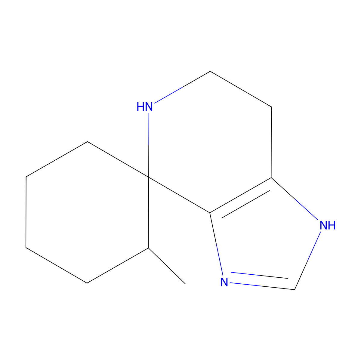 6-Methyl-3',5',6',7'-tetrahydrospiro[cyclohexane-1,4'-imidazo[4,5-c]pyridine] molecular structure, CAS 65092-13-9