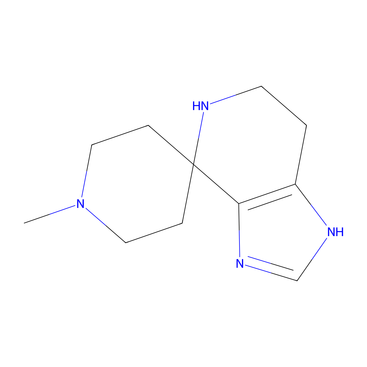 1'-Methyl-3,5,6,7-tetrahydrospiro[imidazo[4,5-c]pyridine-4,4'-piperidine] molecular structure, CAS 65092-19-5