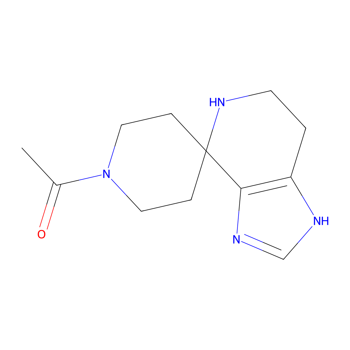 1-{3,5,6,7-Tetrahydrospiro[imidazo[4,5-c]pyridine-4,4'-piperidine]-1'-yl}ethan-1-one molecular structure, CAS 65092-21-9