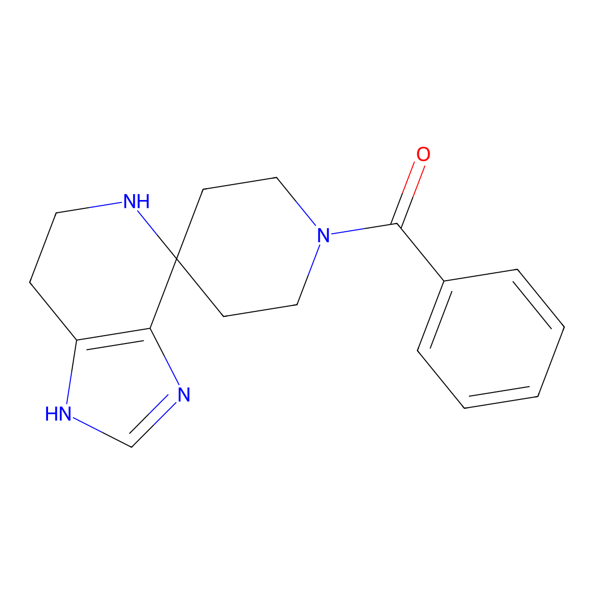 Phenyl(1,5,6,7-tetrahydrospiro[imidazo[4,5-c]pyridine-4,4'-piperidin]-1'-yl)methanone molecular structure, CAS 65092-23-1