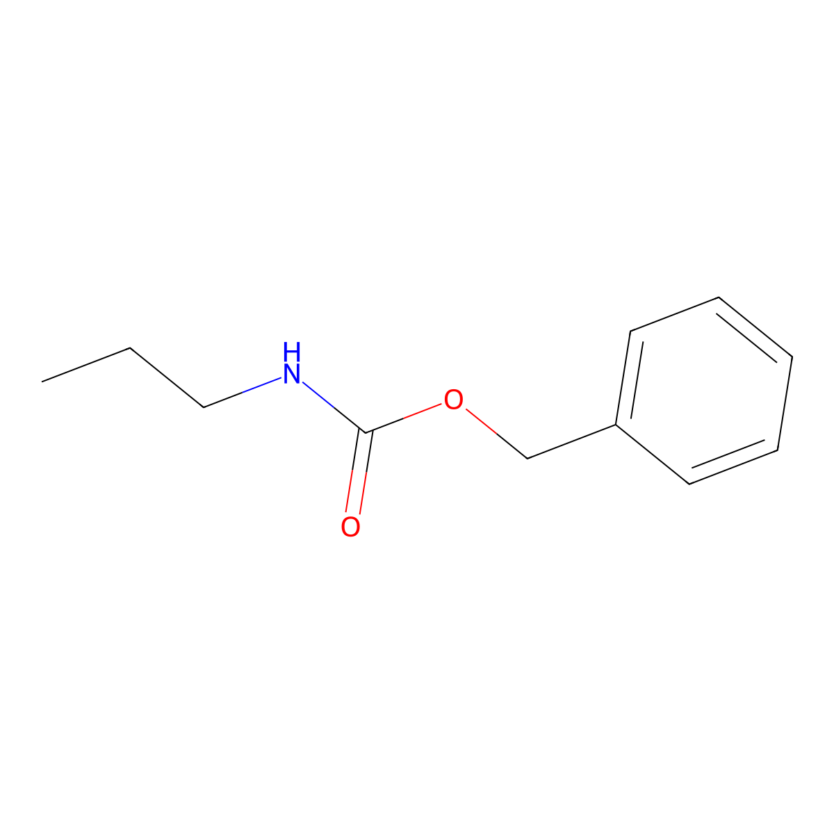 Phenylmethyl N-propylcarbamate molecular structure, CAS 65095-17-2