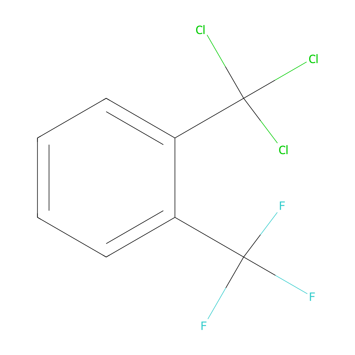1-(Trichloromethyl)-2-(trifluoromethyl)benzene molecular structure, CAS 651-36-5