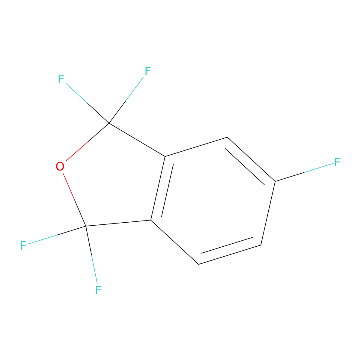 1,1,3,3,5-Pentafluoro-1,3-dihydroisobenzofuran molecular structure, CAS 651-58-1