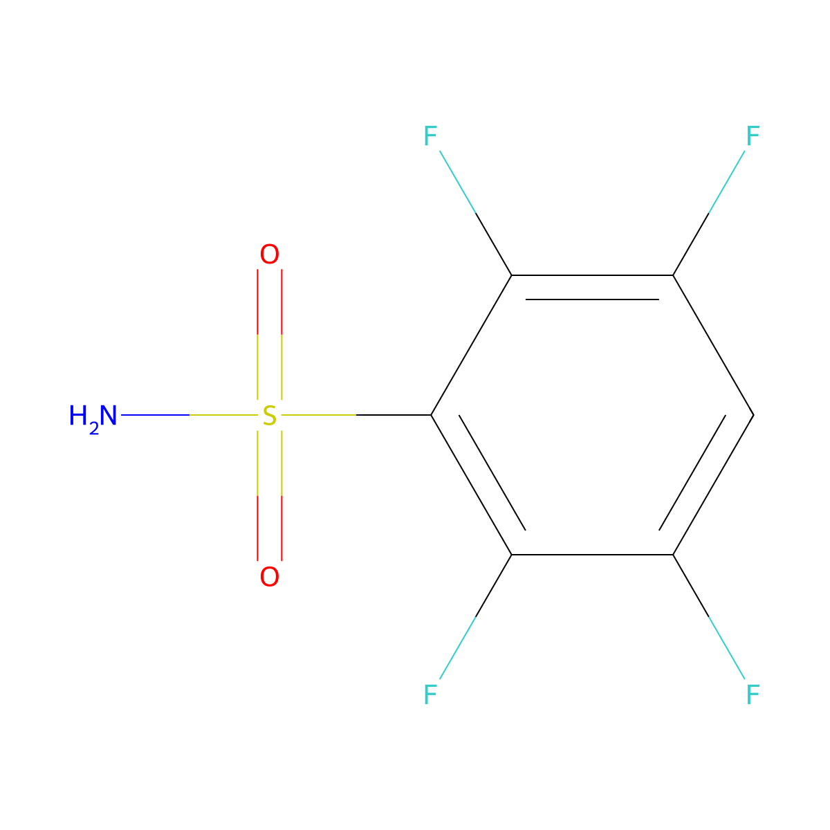 2,3,5,6-Tetrafluorobenzenesulfonamide molecular structure, CAS 651-81-0