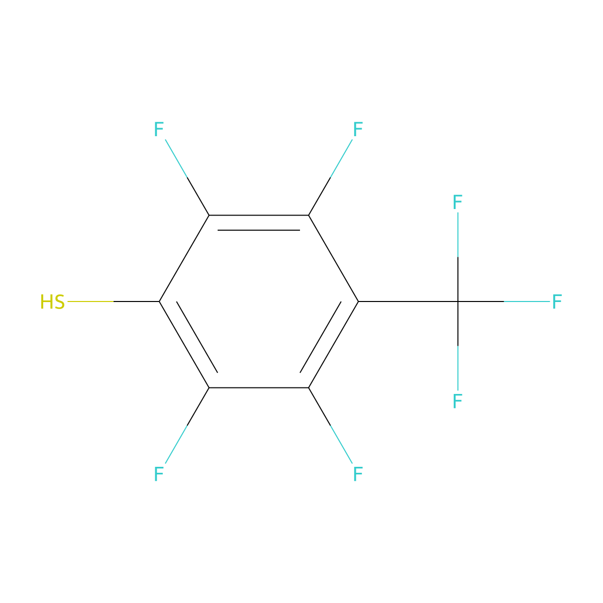 2,3,5,6-Tetrafluoro-4-(trifluoromethyl)benzenethiol molecular structure, CAS 651-84-3