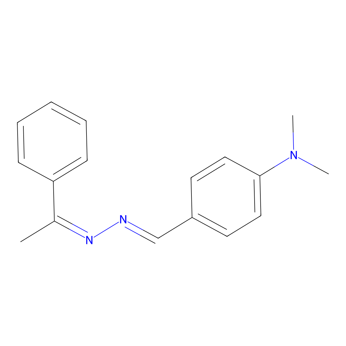 N,N-Dimethyl-4-{[(1-phenylethylidene)hydrazinylidene]methyl}aniline molecular structure, CAS 6510-37-8