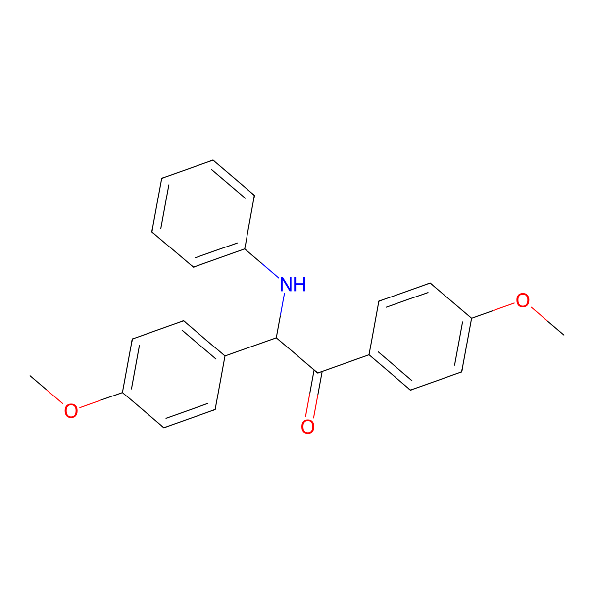 2-Anilino-1,2-bis(4-methoxyphenyl)ethanone molecular structure, CAS 6510-68-5