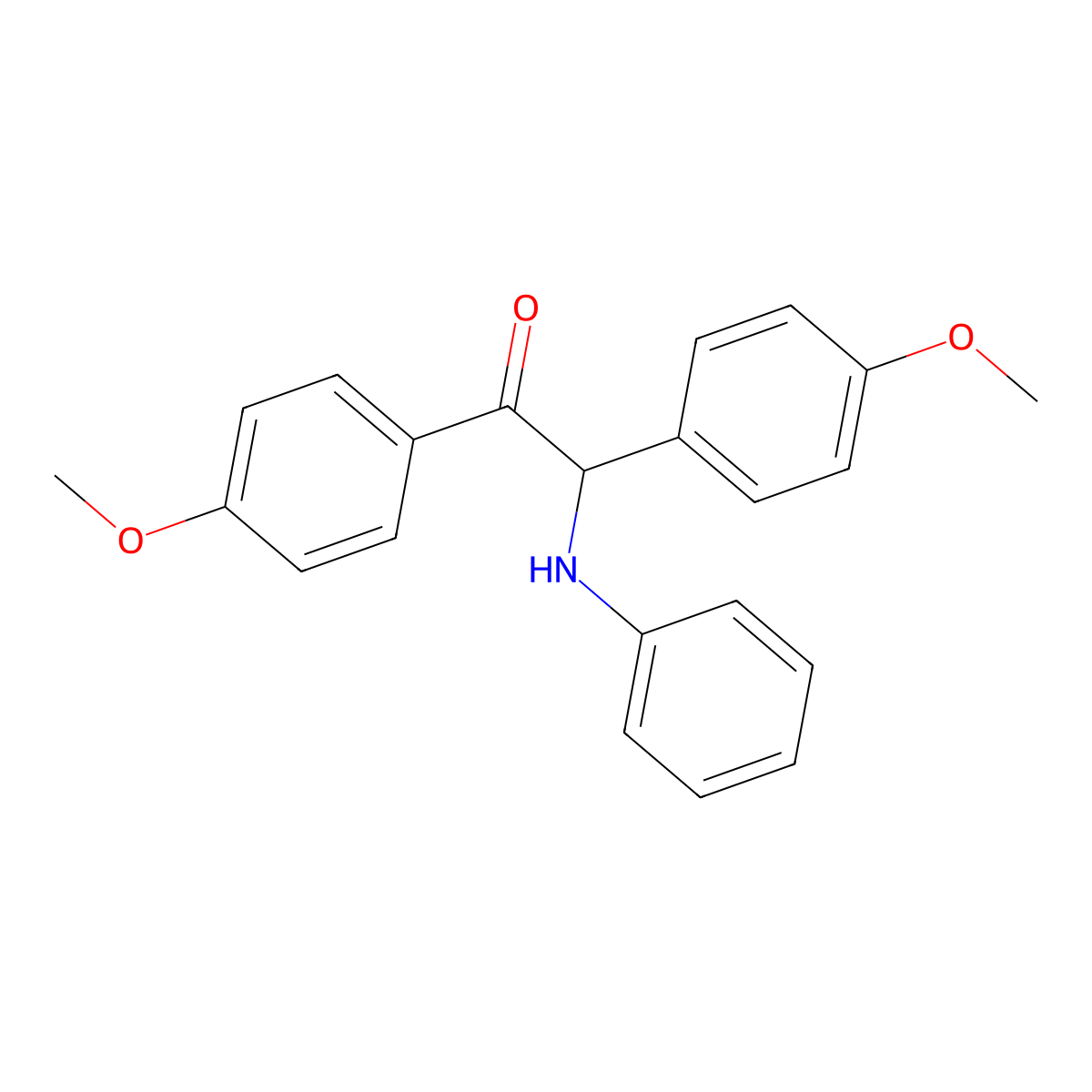 2-Anilino-1,2-bis(4-methoxyphenyl)ethanone molecular structure, CAS 6510-68-5