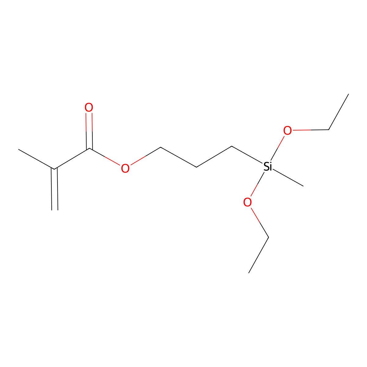 3-[Diethoxy(methyl)silyl]propyl Methacrylate molecular structure, CAS 65100-04-1