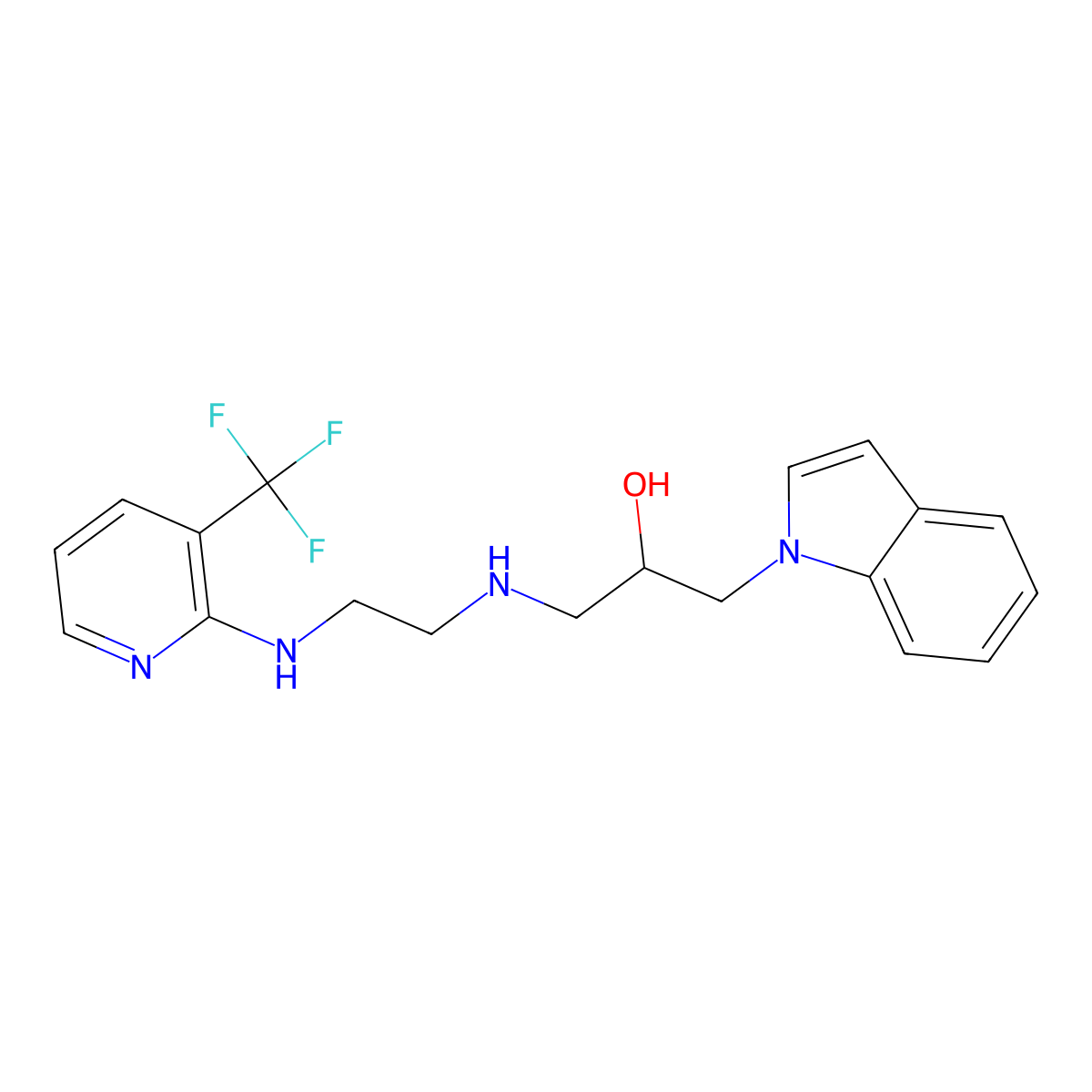 1-(1H-indol-1-yl)-3-[(2-{[3-(trifluoromethyl)pyridin-2-yl]amino}ethyl)amino]propan-2-ol molecular structure, CAS 651005-32-2