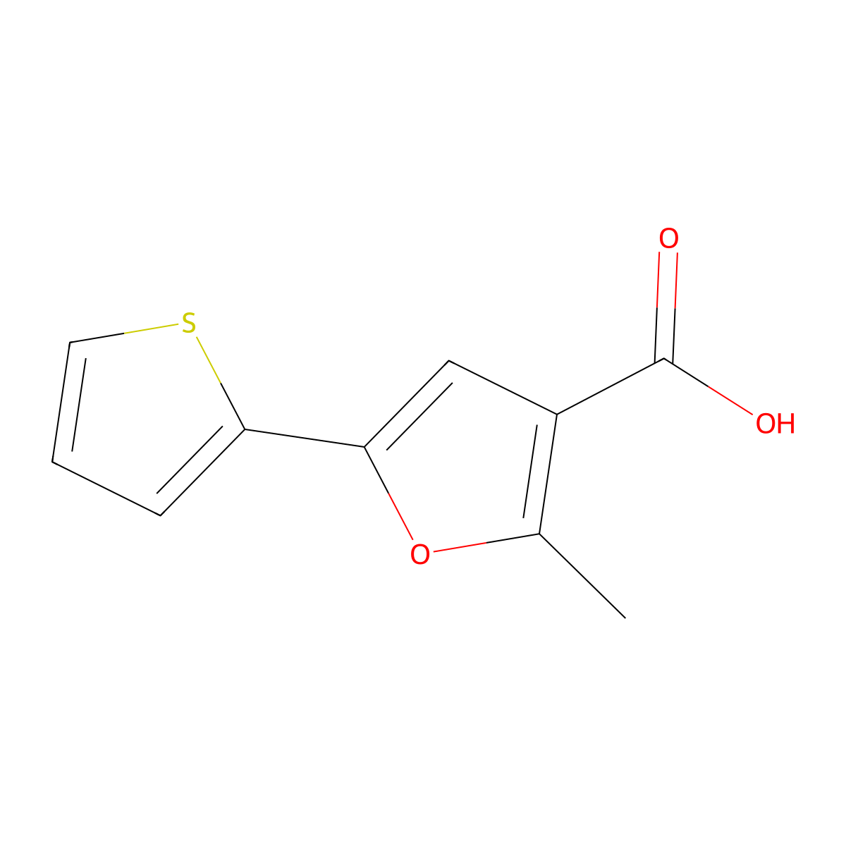 2-Methyl-5-(2-thienyl)-3-furancarboxylic acid molecular structure, CAS 651005-90-2