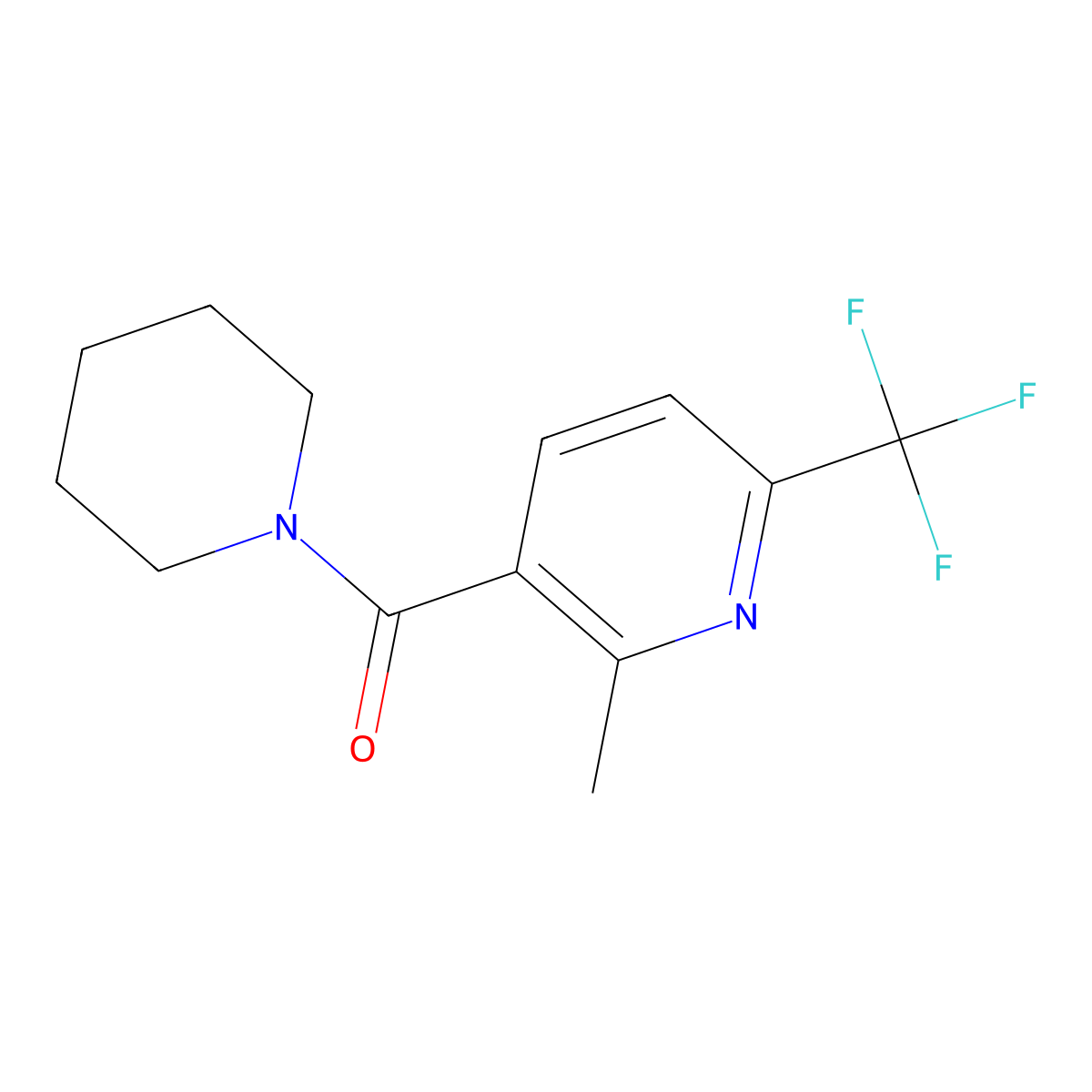 [2-Methyl-6-(trifluoromethyl)pyridin-3-yl](piperidino)methanone molecular structure, CAS 651006-70-1