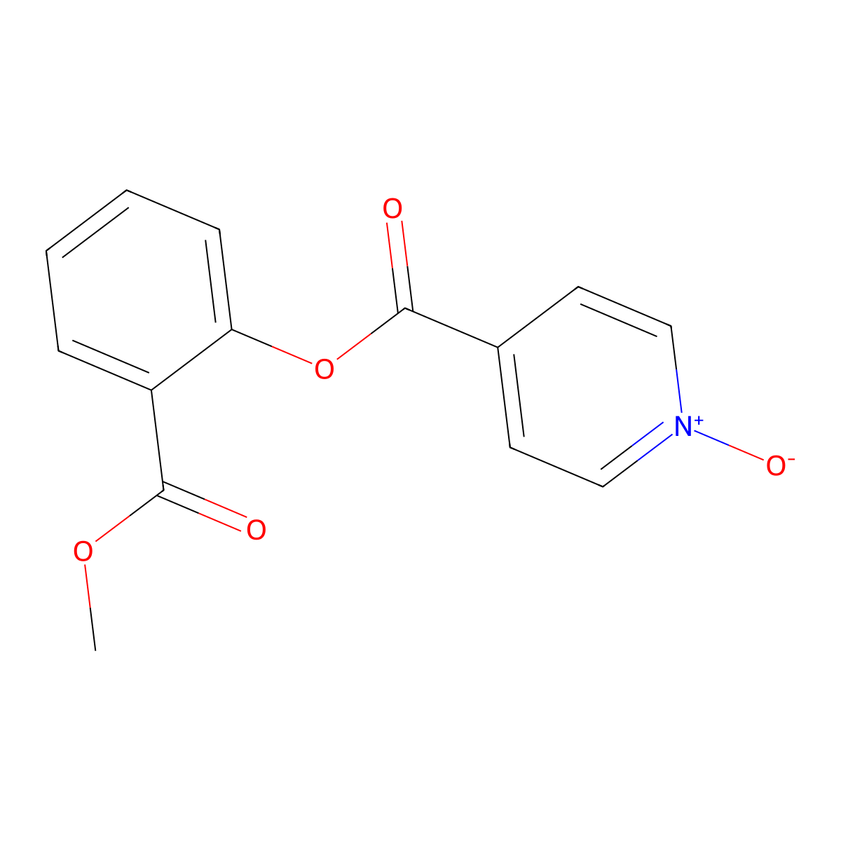 4-Pyridinecarboxylic acid, 2-(methoxycarbonyl)phenyl ester, 1-oxide molecular structure, CAS 65101-49-7