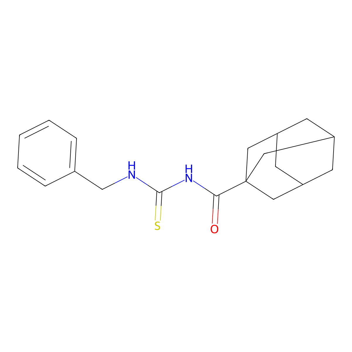 N-(benzylcarbamothioyl)adamantane-1-carboxamide molecular structure, CAS 65101-52-2