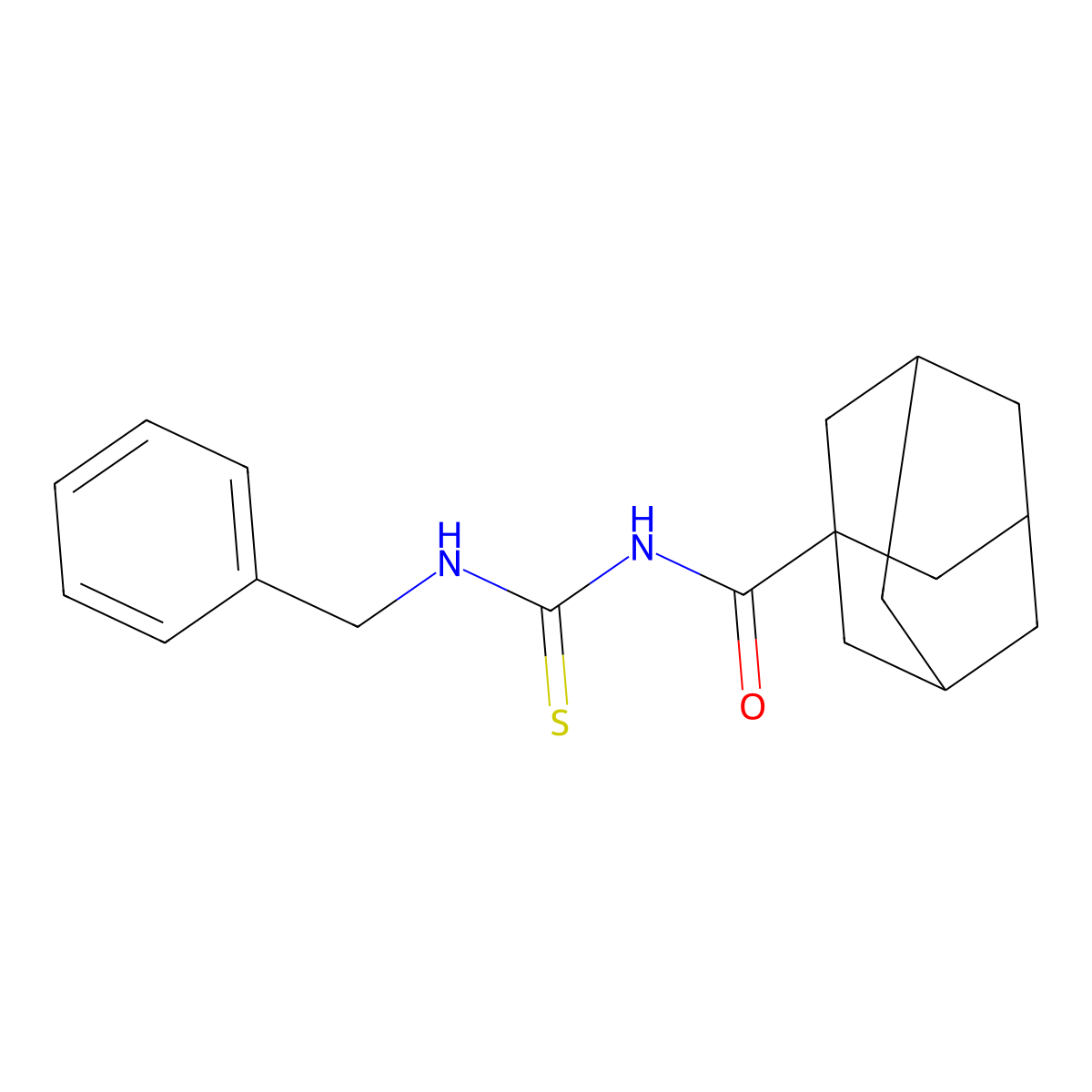 N-(benzylcarbamothioyl)adamantane-1-carboxamide molecular structure, CAS 65101-52-2