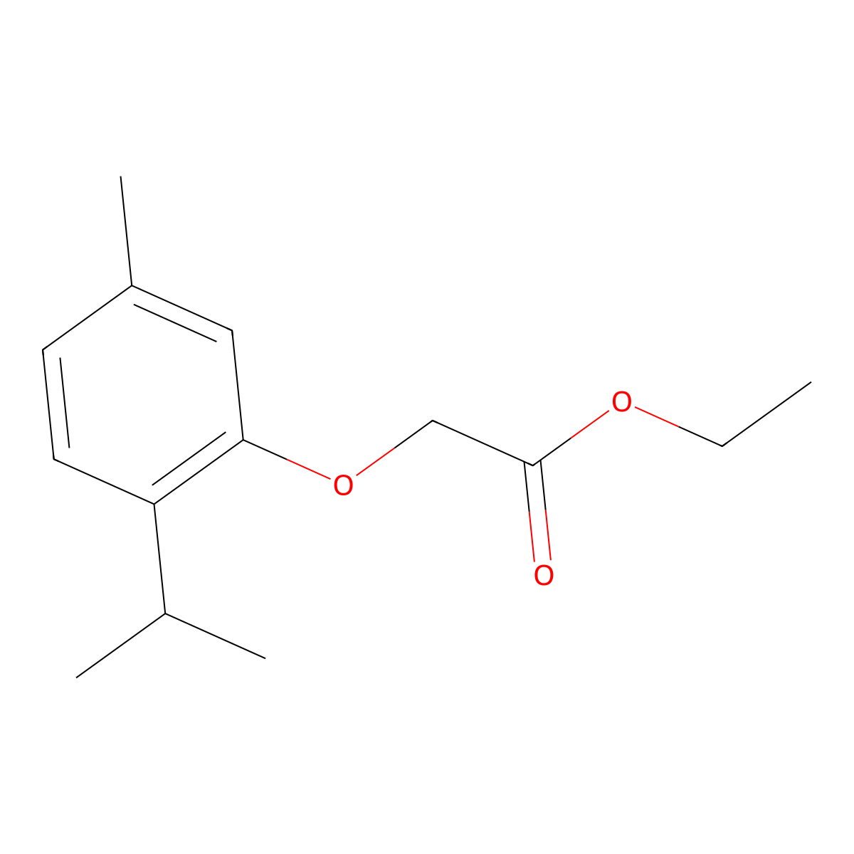 Ethyl 2-(2-isopropyl-5-methylphenoxy)acetate molecular structure, CAS 65101-72-6