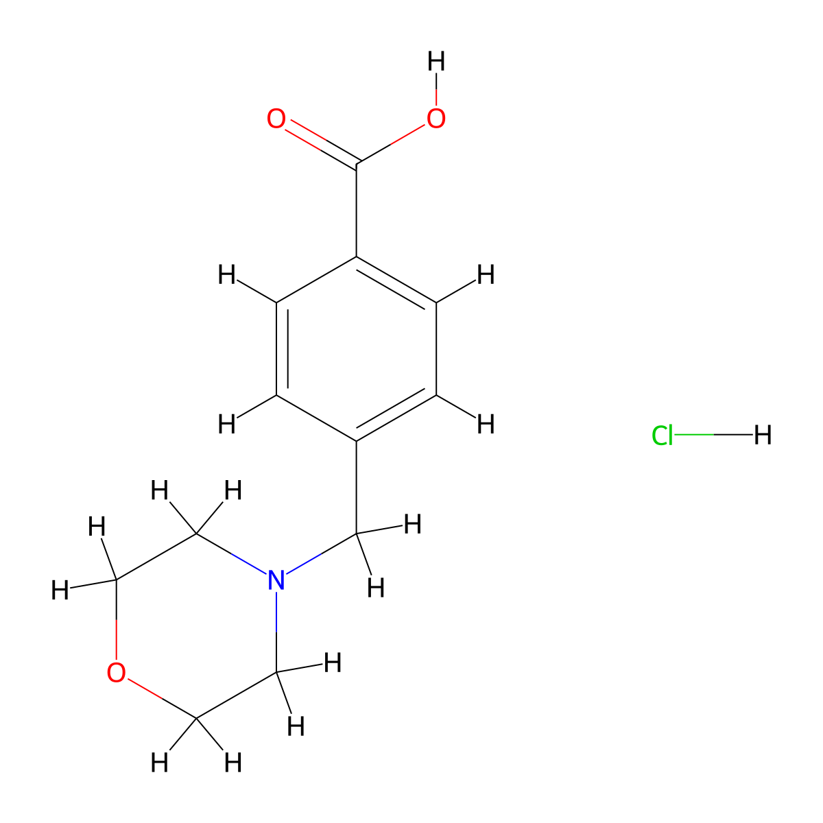 4-(Morpholin-4-ylmethyl)benzoic acid hydrochloride molecular structure, CAS 65101-82-8