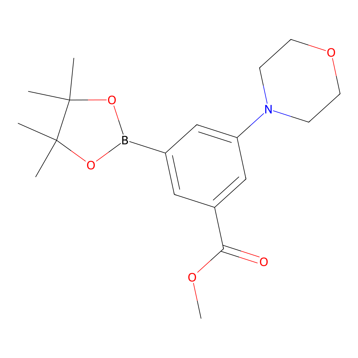 3-(Methoxycarbonyl)-5-(morpholino)phenylboronic acid pinacol ester molecular structure, CAS 651014-90-3